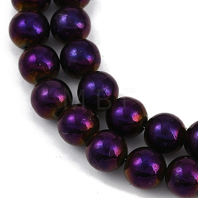 Electroplated Synthetic Magnetic Hematite Beads Strands G-G174-L01-06-1