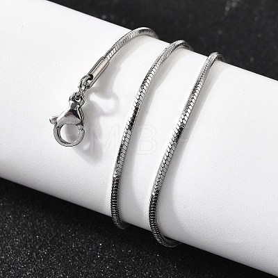 1.5MM 304 Stainless Steel Snake Chain Necklaces for Women Men STAS-V011-04C-P-1