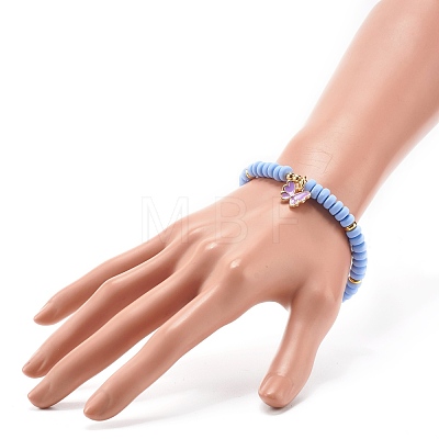 Butterfly Alloy Enamel Charm Bracelet for Teen Girl Women BJEW-JB06917-1