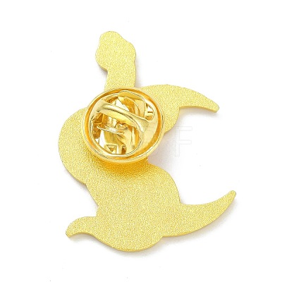 Snake and Moon Alloy Enamel Brooches ENAM-C001-03G-1