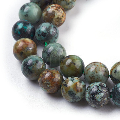 Natural African Turquoise(Jasper) Beads Strands X-TURQ-G037-10mm-1