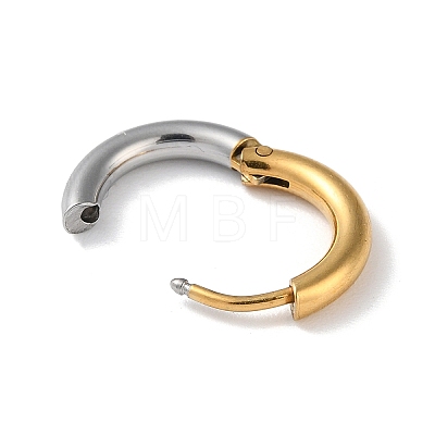Two Tone 304 Stainless Steel Huggie Hoop Earrings EJEW-P250-01A-1