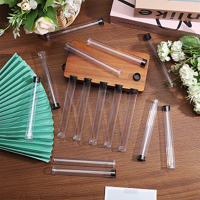 Transparent Tube Plastic Bead Containers with Lids FIND-WH0176-10A-1