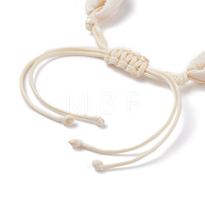 Natural Cowrie Shell Braided Bead Bracelet BJEW-JB07400-04-1