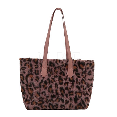 Imitation Leather Leopard Printed Shoulder Bags for Shopping PW-WG54E87-02-1