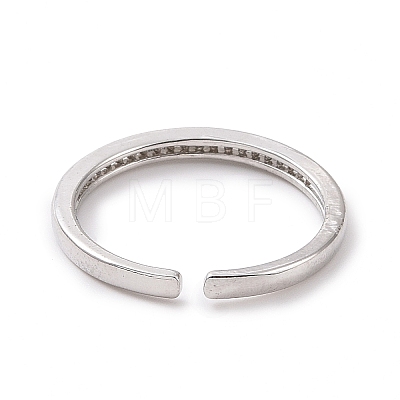 Clear Cubic Zirconia Open Cuff Ring RJEW-I094-08P-1