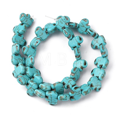 Synthetic Turquoise Beads Strands G-WH0018-017A-1