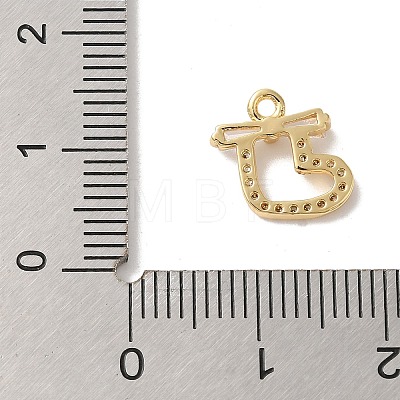 Christmas Theme Brass Micro Pave Cubic Zirconia Charms  KK-P278-02A-G-1