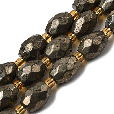 Natural Pyrite Beads Strands G-Z131-F01-01-1