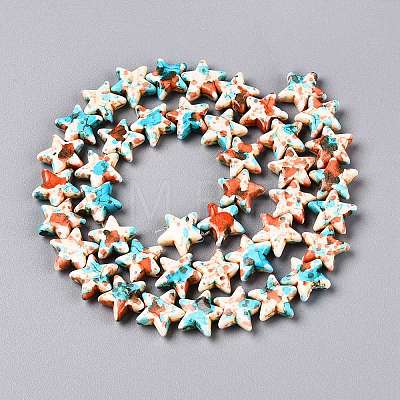 Spray Painted Synthetic Turquoise Beads Strands LS-UNKW-T001-11I-1