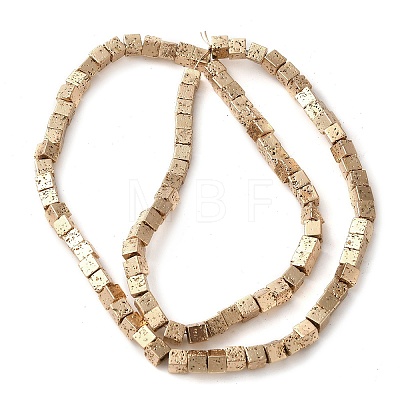 Electroplated Natural Lava Rock Beads Strands X-G-L606-E02-01D-1