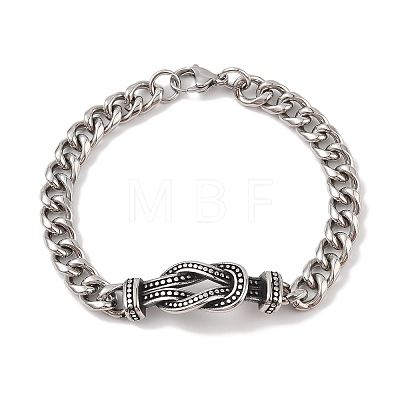 304 Stainless Steel Viking Knot Link Chain Bracelets for Men BJEW-B096-37AS-1