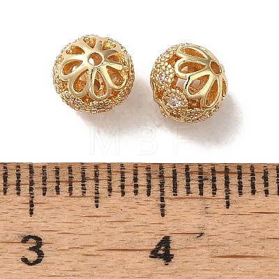 Rack Plating Brass Pave Cubic Zirconia Beads KK-M285-32B-KCG-1