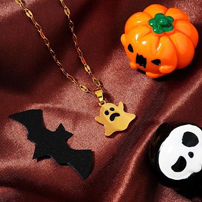 Halloween Stainless Steel Enamel Pendant Necklaces PA5568-1