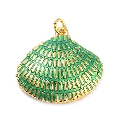 Real 18K Gold Plated Rack Plating Brass Enamel Pendants KK-M293-32G-04-1