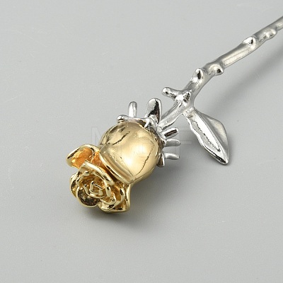 Rose Alloy Hair Sticks MRMJ-WH0077-031G-1