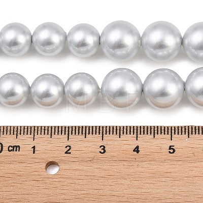 Electroplated Glass Pearl Graduated Beads Strands BSHE-C011-03C-1