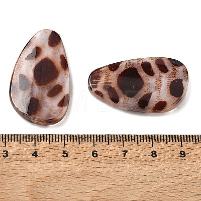 Opaque Acrylic Imitation Leopard Print Beads OACR-B052-05-1