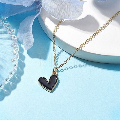 Alloy Enamel Heart Pendants Necklaces NJEW-JN04772-02-1