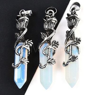 Natural & Synthetic Mixed Gemstone Faceted Double Termimal Pointed Big Pendants G-P547-03AS-A-1