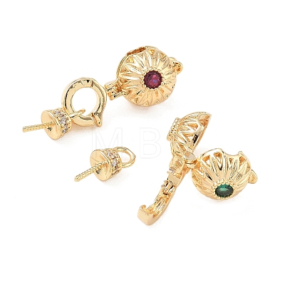 Brass Micro Pave Cubic Zirconia Peg Bails KK-C172-16G-1