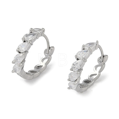 Glass Leaf Hoop Earrings EJEW-L292-008P-1