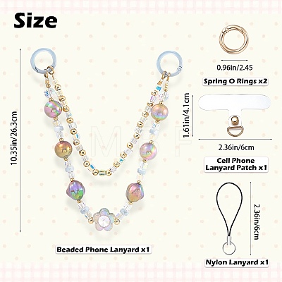 1Pc Acrylic Beaded Mobile Straps AJEW-SZ0002-82C-1