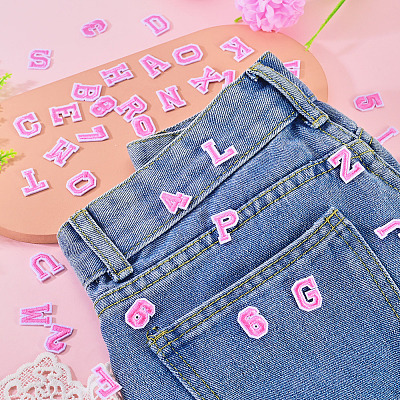 36Pcs 2 Sets 2 Styles Letter A~Z & Number 0~9 Polyester Embroidery Sew On Patches Sets PATC-TA0001-55B-1