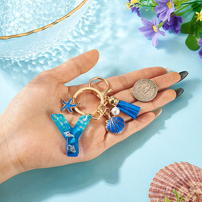 Star Resin & Shell Keychains KEYC-TAC00087-01Y-1