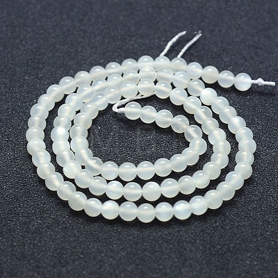 Natural White Moonstone Beads Strands G-P342-02A-4mm-A-1
