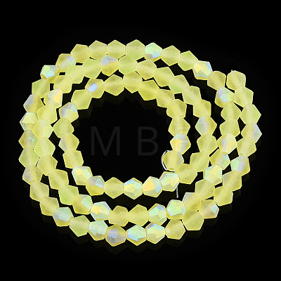 Imitate Austrian Crystal Bicone Frosted Glass Beads Strands EGLA-A039-T6mm-MB21-1