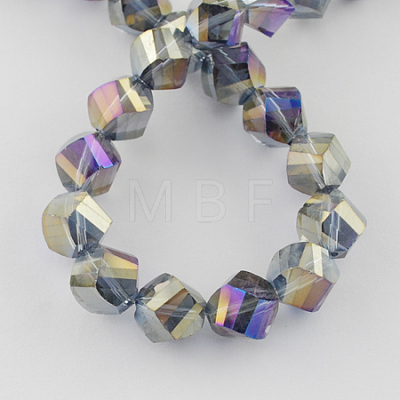 Electroplate Glass Beads Strands EGLA-R031-6mm-18-1