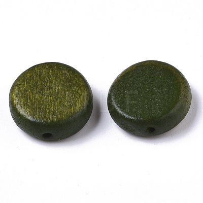 Painted Natural Wood Beads WOOD-R265-11C-1