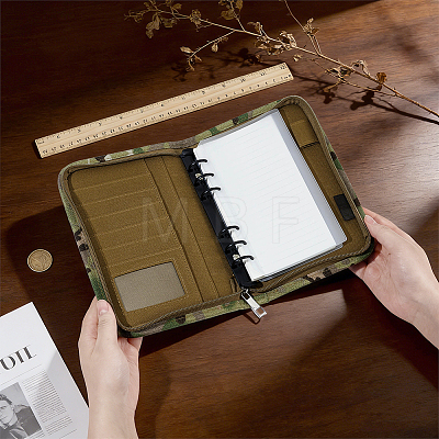 Cloth Loose Leaf Notebook Zipper Cover AJEW-WH0410-406C-1
