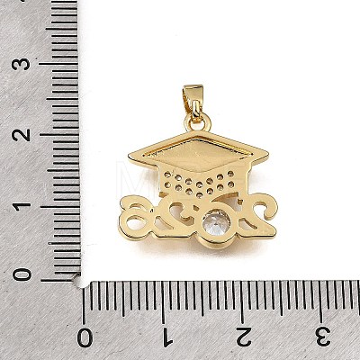 Brass Micro Pave Clear Cubic Zirconia Pendants KK-CBAA632-30G-1