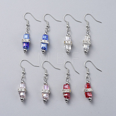 Electroplate Glass Dangle Earrings EJEW-JE03687-1
