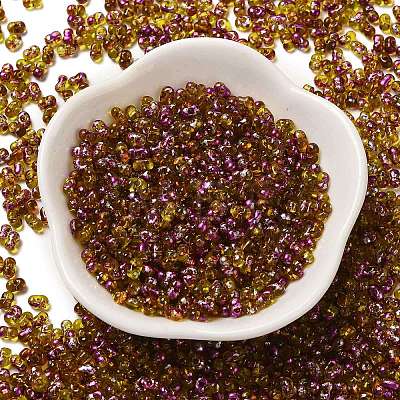 Spray Painted Glass Seed Beads SEED-F005-04A-01-1