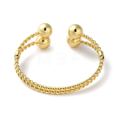 Rack Plating Brass Double Layer Cuff Bangles BJEW-H326-02G-1