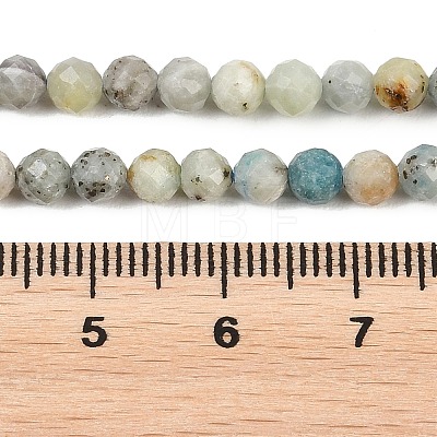 Natural Blue Azurite in Calcite Beads Strands G-P618-4mm-01-1