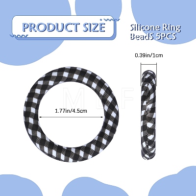 5Pcs Ring Food Grade Eco-Friendly Silicone Beads JX893D-1