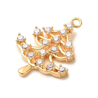 Brass Rhinestone Pendants RB-CBAFDDC-05G-1