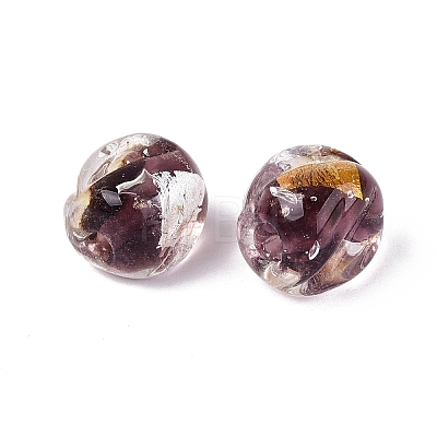 Handmade Gold & Silver Foil Glass Beads FOIL-Q003-01H-1