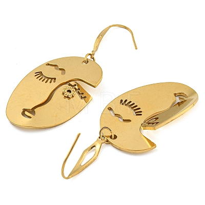 Ion Plating(IP) 304 Stainless Steel Earrings for Women EJEW-E304-10G-1
