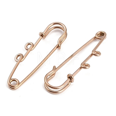 Ion Plating(IP) 304 Stainless Steel Safety Pins Brooch Findings STAS-K252-05A-RG-1