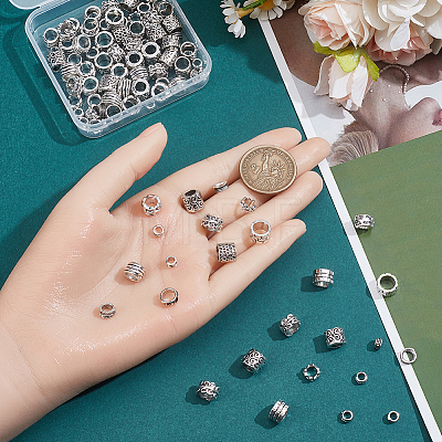120Pcs 12 Styles Tibetan Style Zinc Alloy Beads FIND-SP0005-87-1