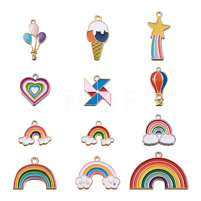 Alloy Enamel Pendants ENAM-PJ0001-01-1