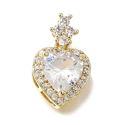 Brass Micro Pave Clear Cubic Zirconia Pendants LS-CU-CBAA556-11B-1