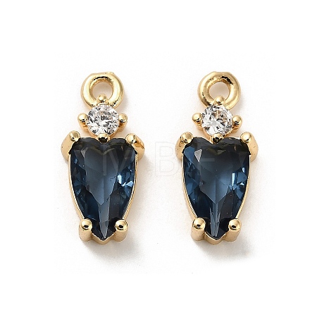 Brass Micro Pave Cubic Zirconia Pendants KK-P301-02G-04-1