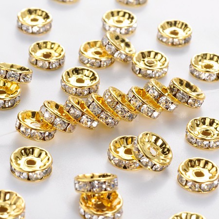Brass Rhinestone Spacer Beads RB-A014-Z10mm-01G-1