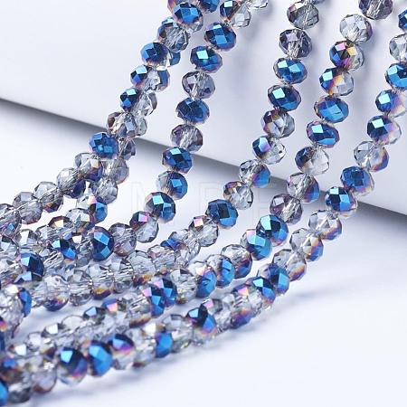 Electroplate Transparent Glass Beads Strands EGLA-A034-T6mm-Z01-1